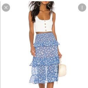 New majorelle everly blue midi skirt size xs